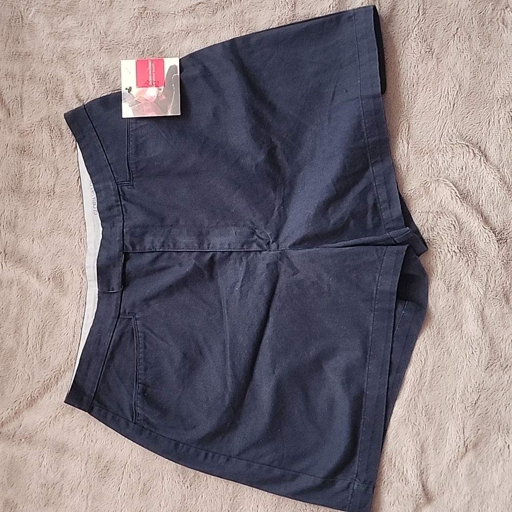 Gloria Vanderbilt Flat Front Women's Shorts Navy Blue Size 10  - NEW NWT